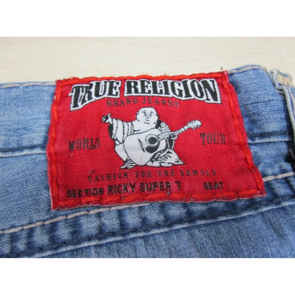 True Religion Men's Designer Jeans - Ricky Super T USA Straight‎ 42x34 Flap